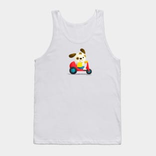 Puppy on a tricycle Tank Top